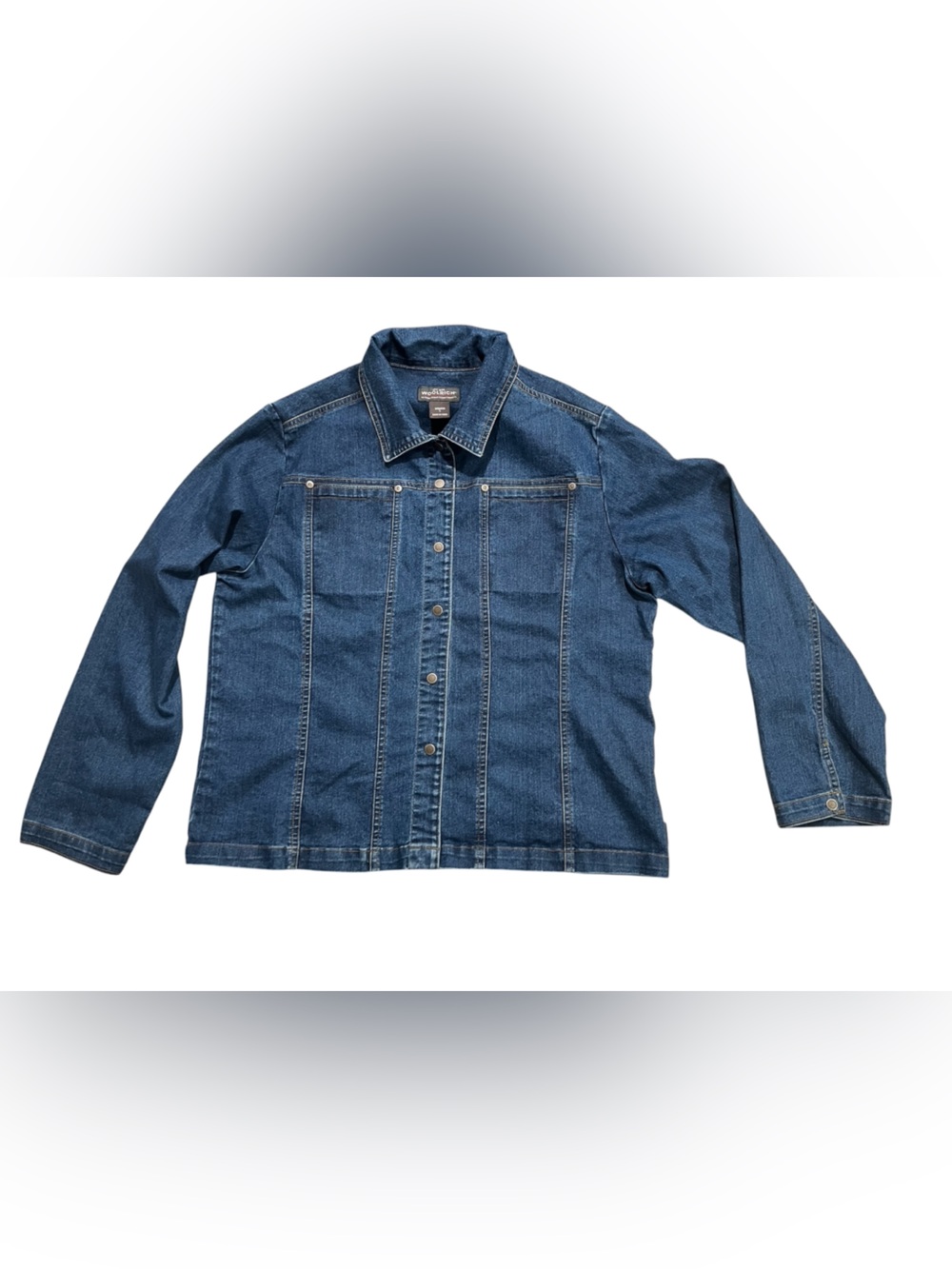 Woolrich Women’s Blue Denim Button Down Shacket size Large